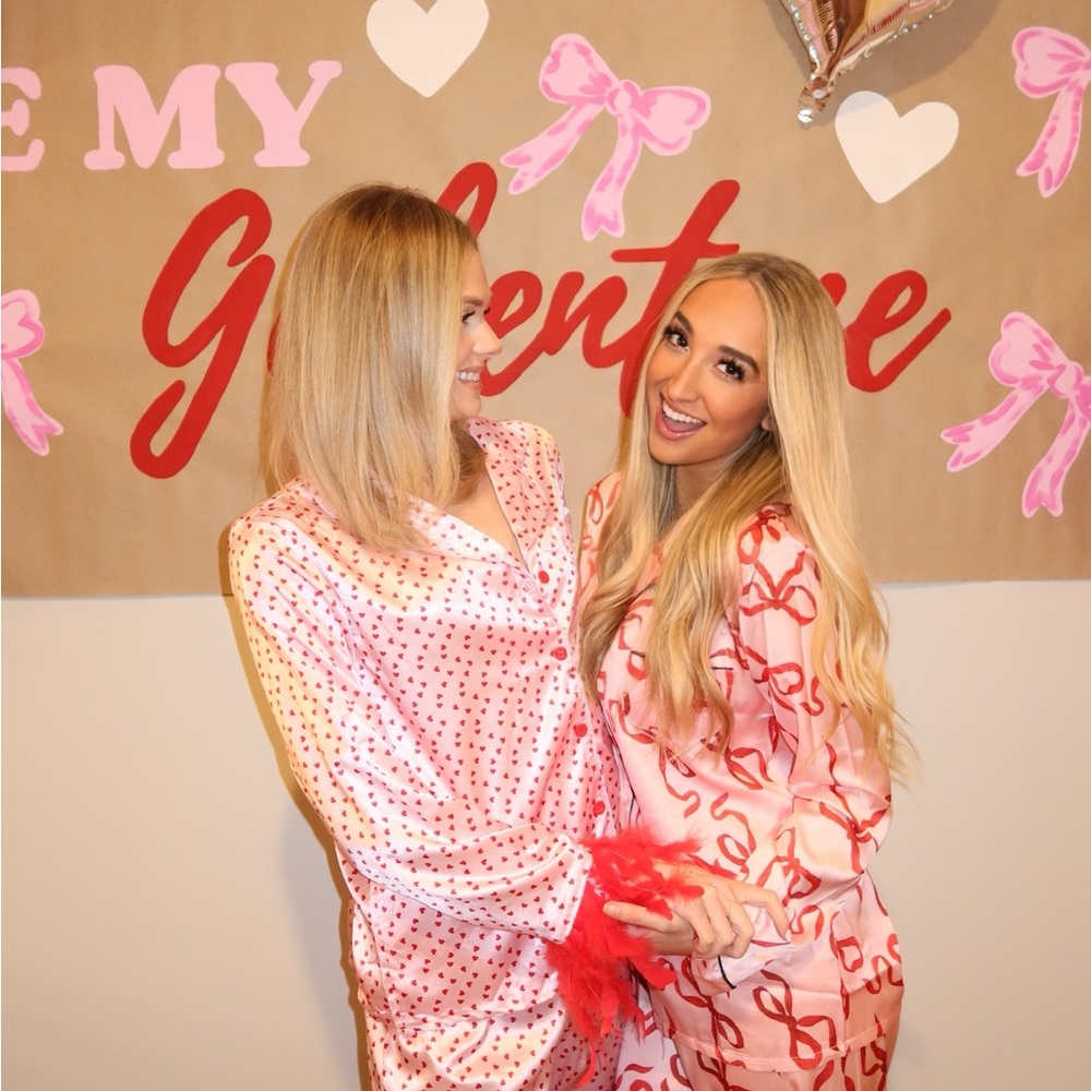 Nordstrom Pink and Red Heart Pajama Set